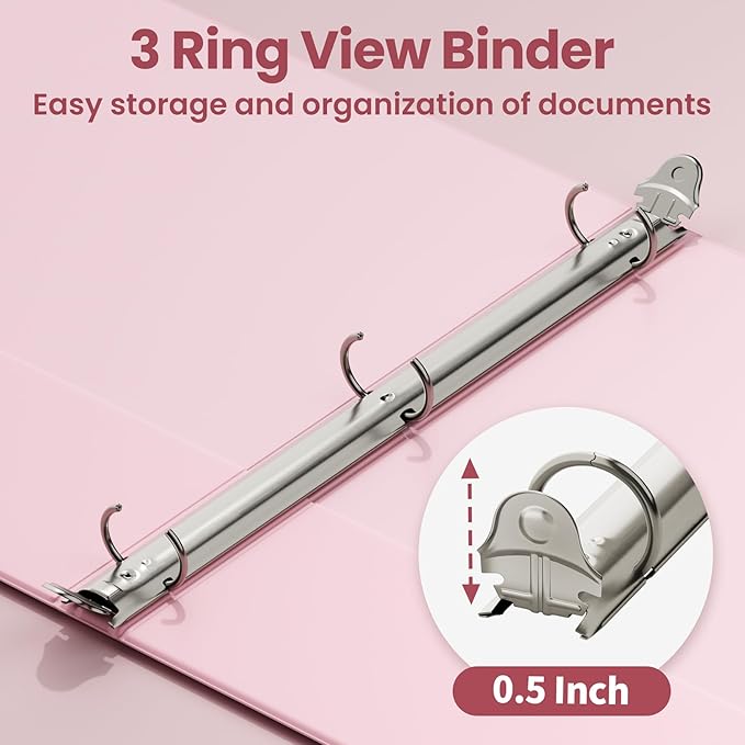 SUNEE 3 Ring Binder 1/2 Inch 1 Pack - Image 3