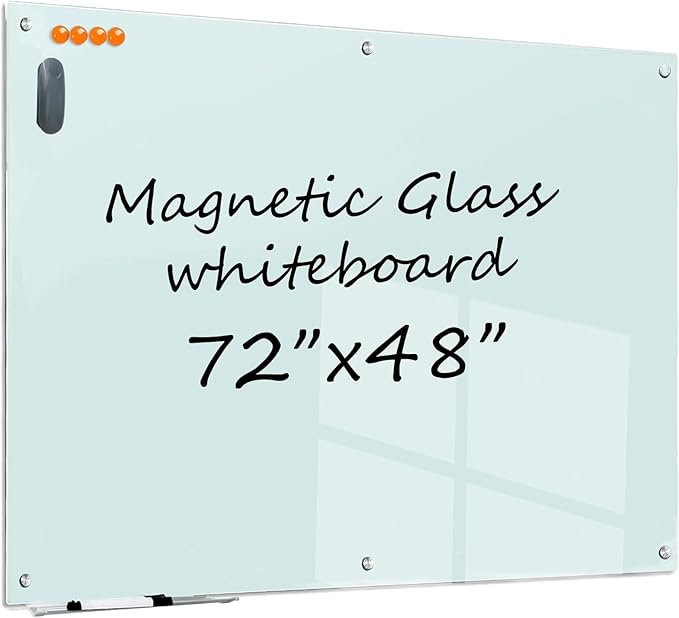 Large Glass Dry Erase Board by TWISBAY
