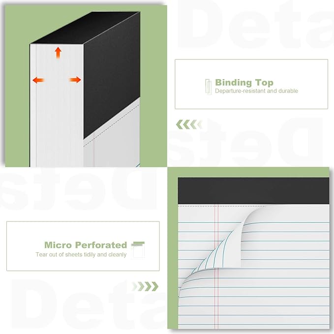 Legal Pads 8.5 x 11 inch Notepad, 2 Pack White Note Pads 8.5'' x 11'' - Image 4