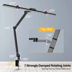 micomlan led desk lamp with clamp, architect desk, close-up detail