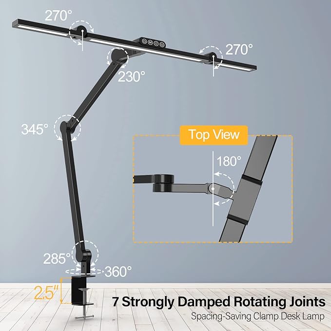 Micomlan Led Desk Lamp with Clamp, Architect Desk Lamp - Image 3