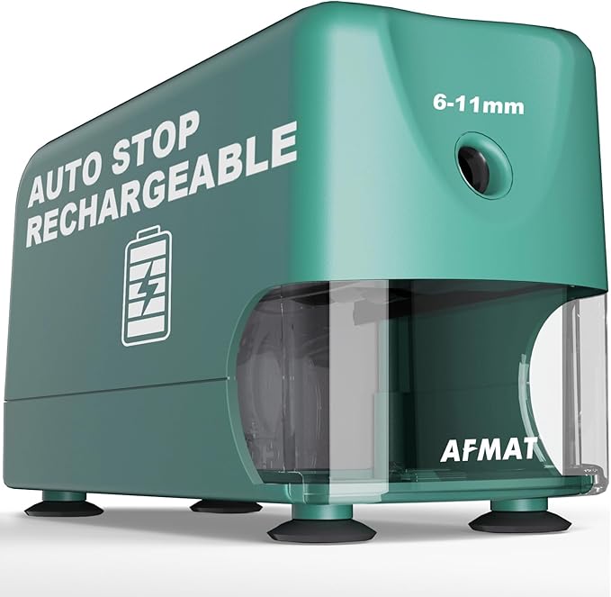 AFMAT Electric Pencil Sharpener, Cordless & Rechargeable, Heavy Duty Classroom by AFMAT