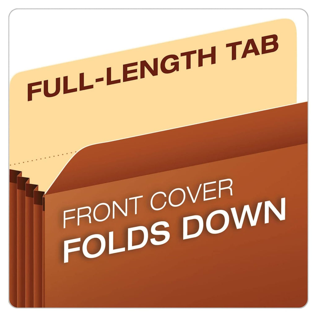 Pendaflex Expanding File Pockets, Letter Size, 5.25" Expansion, Reinforced with DuPont™ Tyvek® Material, Redrope, 10 per Box (1534G-OX)