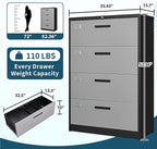 MIIIKO 4 Drawer Lateral Filing Cabinet - Image 3