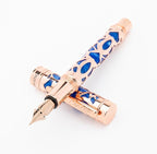 Conklin Endura Deco Crest Fountain Pen in Blue, Medium Nib, Premium Writing by Conklin