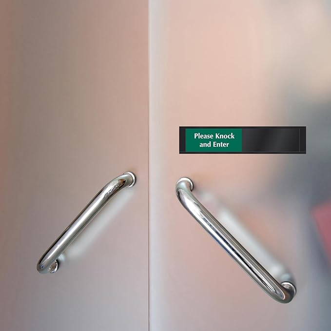 SmartSign Privacy Sign Please Knock And Enter/In Session Door Slider Sign - Image 7