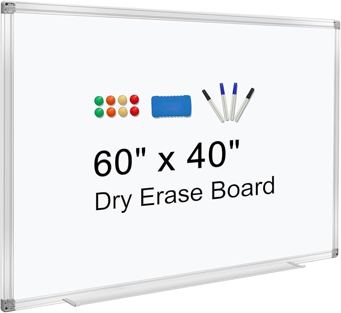 H-Qprobd Dry Erase Board for Wall 60"x40" Aluminum Presentation Magnetic by H-Qprobd
