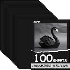 OcePor 100 Sheets Black Cardstock 8.5” x 11”, 65lb/180gsm Black Card Stock by OcePor