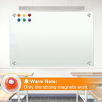 H-Qprobd Dry Erase White Board for Wall 72"x40" Magnetic Glass Frameless - Image 4