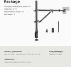 SMALLRIG Triangle Camera Desk Mount, Max. Load 3kg/ 6.6lbs, Overhead Mount - Image 9