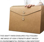 10pcs A4 Kraft Paper Envelopes Portfolio Foolscap File Folders Document Folder - Image 3