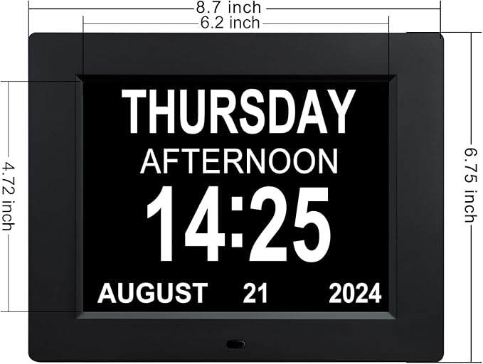 TMC 8 Inch Dementia Clock for Seniors – Large Auto-Dimming Calendar Display - Image 9