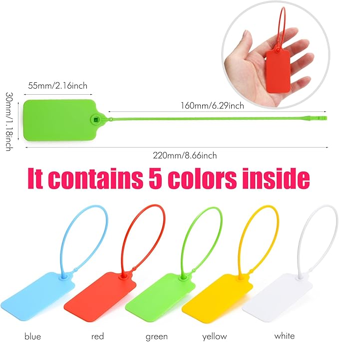 100 Blank Plastic Tags for Labeling Waterproof Hanging Labels Writable Tags - Image 3