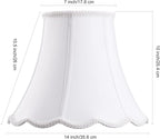 Bell Lamp Shade, Saangseon White Scalloped Lampshade Replacement, Lamp Harp - Image 2