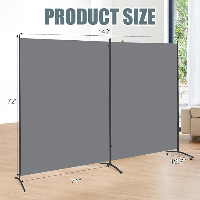 Room Divider 2 Panel Large Privacy Screens, Tall 6FT Partition Room Dividers - Image 6