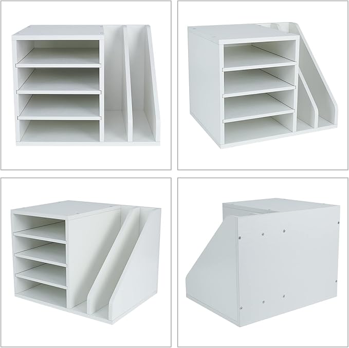 PAG Wood Desktop File Holder Organizer Mail Sorter, 15.35" W x 12.16" D x - Image 3