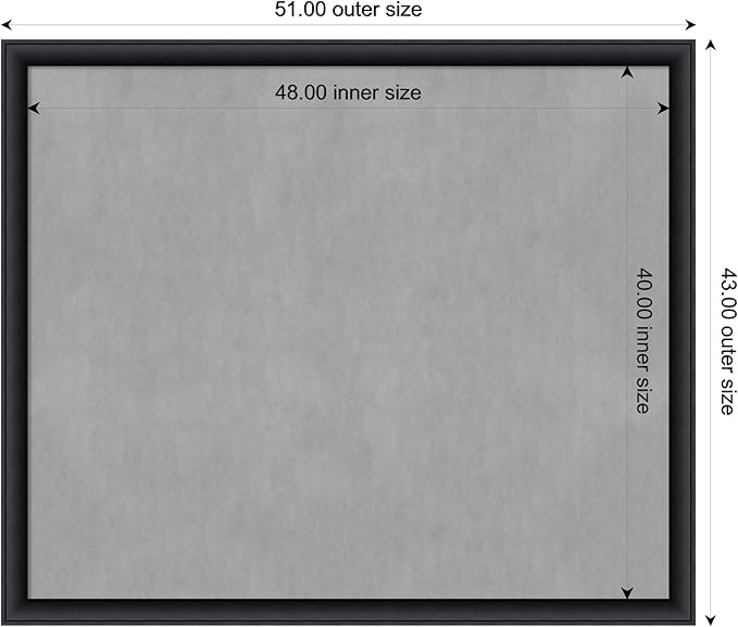Amanti Art Black Framed Magnetic Board 43x51 Oversize Vision Board - Image 4