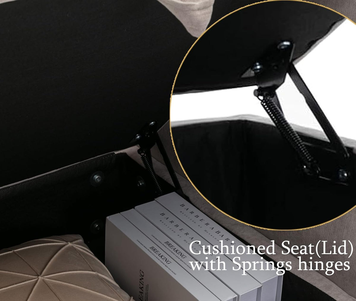 asunflower Ottoman with Storage for Couch 25.2" Square Storage Ottoman F...