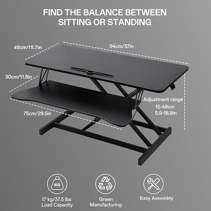 37 Inch Standing Desk Converter - Image 2