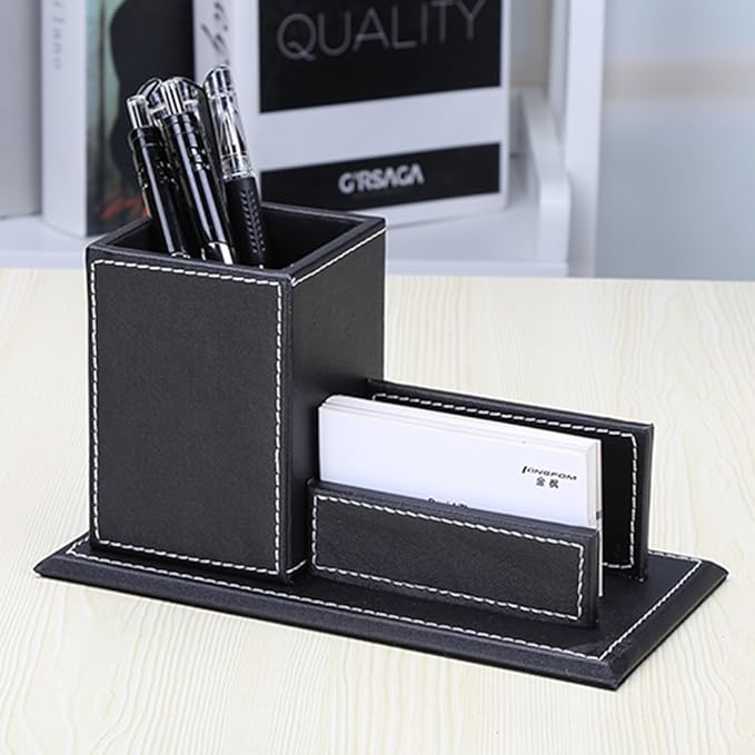 KINGFOM PU Leather Desk Organizer and Accessories, Pencil Holder - Image 7