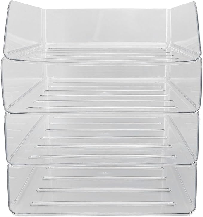 Jeanoko Desk Letter Tray Set Transparent Stackable Organizer - Image 6