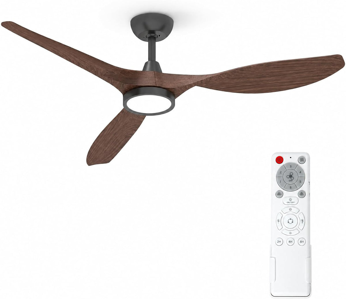roomratv 52'' modern ceiling fan with light, wide, front angle view