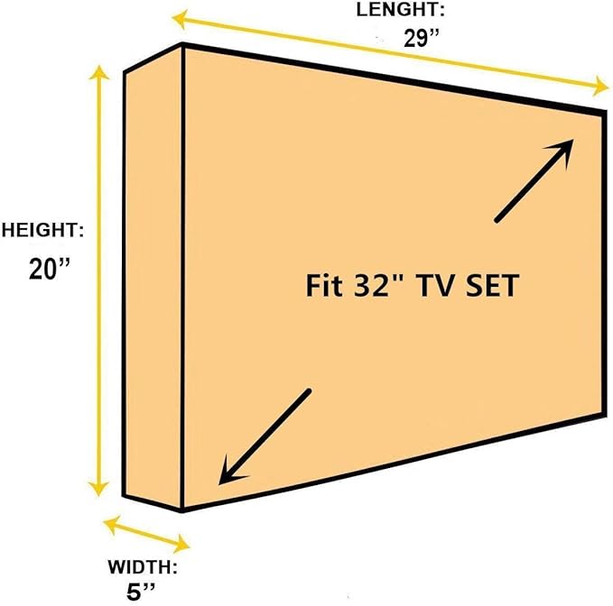 BroilPro Accessories Outdoor 32" TV Set Cover, Scratch Resistant Liner Protect - Image 5