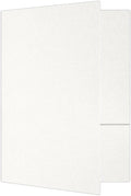 LUXPaper 9" x 12" Presentation Folders | Two Pocket | White Linen | 100lb. by LUXPaper
