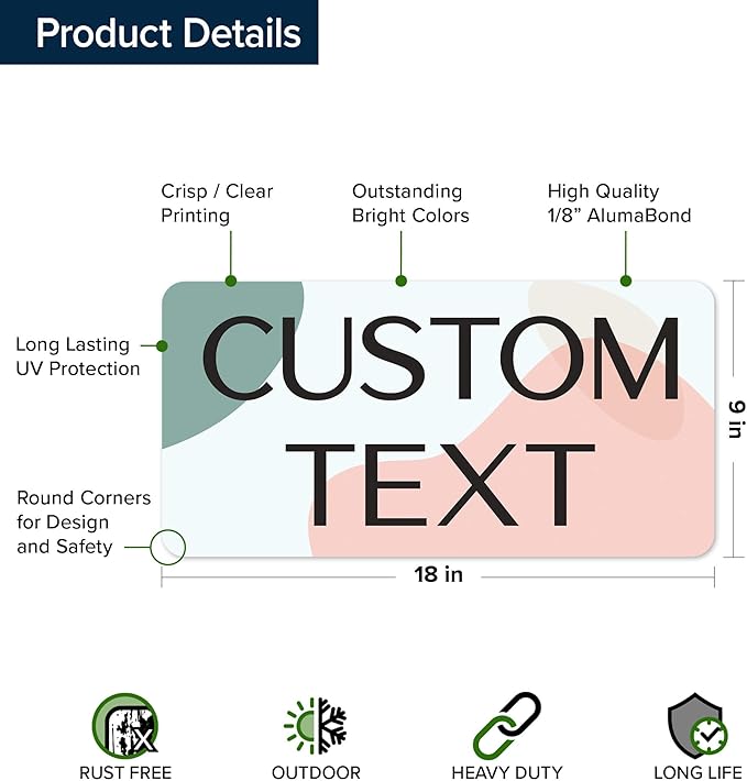 Custom Sign, Custom Street Sign, 11 Font Colors, 13 Font Styles, 4 Hole Options - Image 6
