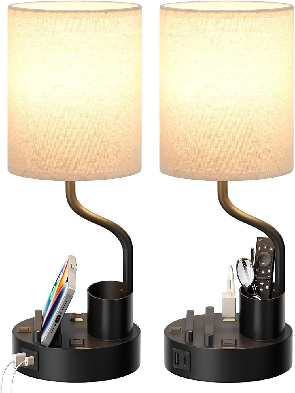 fenmzee bedside lamps for bedroom set of 2, main product view