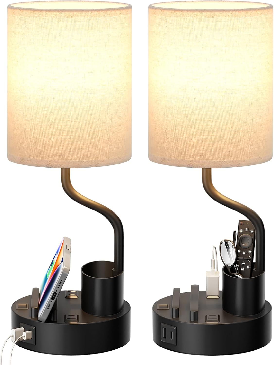 fenmzee bedside lamps for bedroom set of 2, main product view