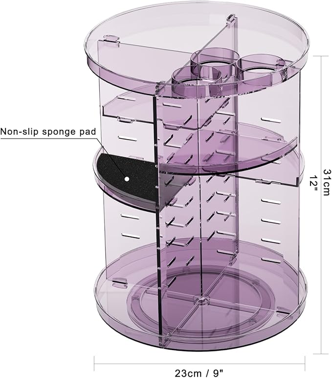 Rotating Makeup Organizer for Vanity, DIY Adjustable Tray Spinning Skincare - Image 3