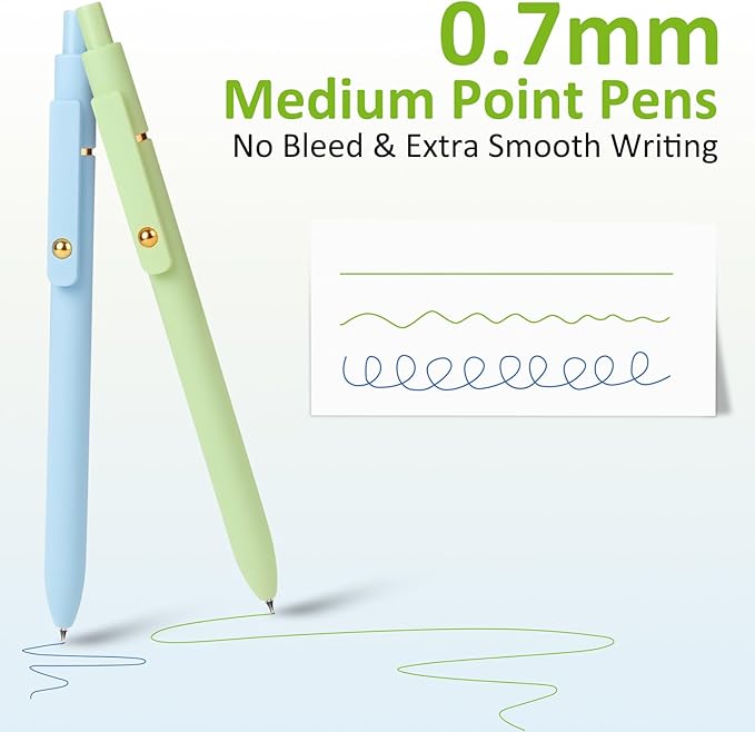 FIOVER Colored Pens, 6 Pack Colorful Gel Pens, Quick-Dry 0.7mm Medium Point - Image 2