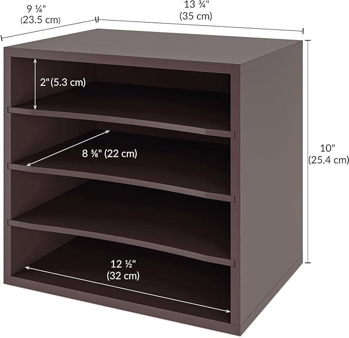 Ballucci 4-Tier Paper Organizer, Desk File Organizer, Stackable Letter Tray - Image 3