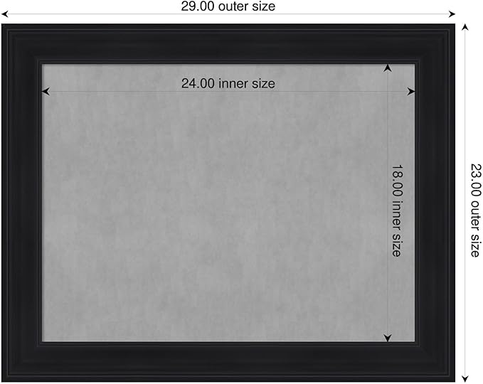 Amanti Art Black Framed Magnetic Board 23x29 Medium Vision Board - Image 2