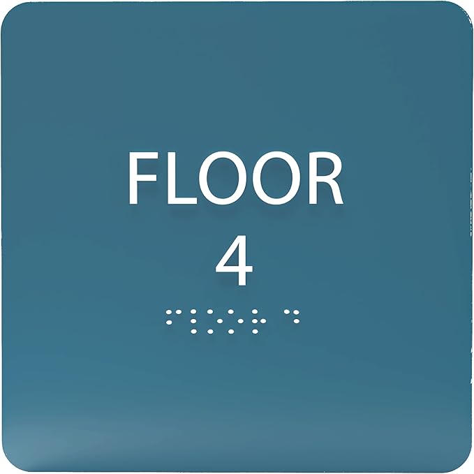 Cold Blue ADA Floor 4 Sign by ADACentralSigns