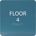 Cold Blue ADA Floor 4 Sign by ADACentralSigns