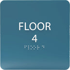 Cold Blue ADA Floor 4 Sign by ADACentralSigns