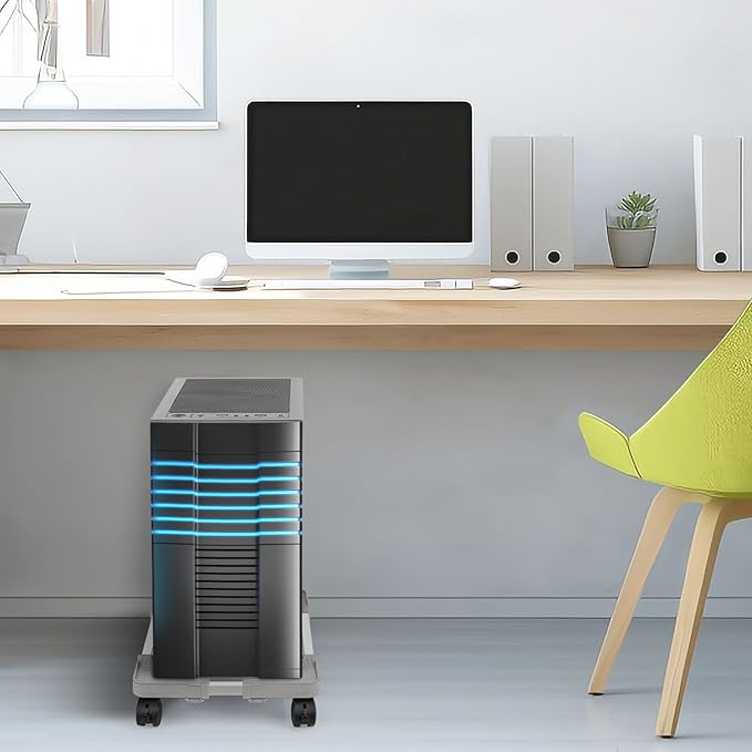Liitrton Mobile CPU Stand with 4 Locking Casters, Ventilated PC Tower Stand - Image 6