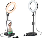 Desk Ring Light with Telescopic Stand, Travel Desktop Hola Light by Mionondi