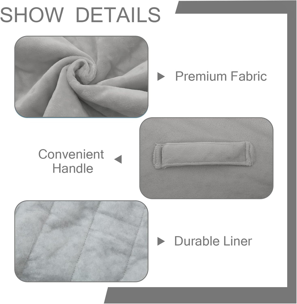 MeMoreCool Grid Square Pouf Ottoman Foot Rest 20x20x15 Inches, Light Grey