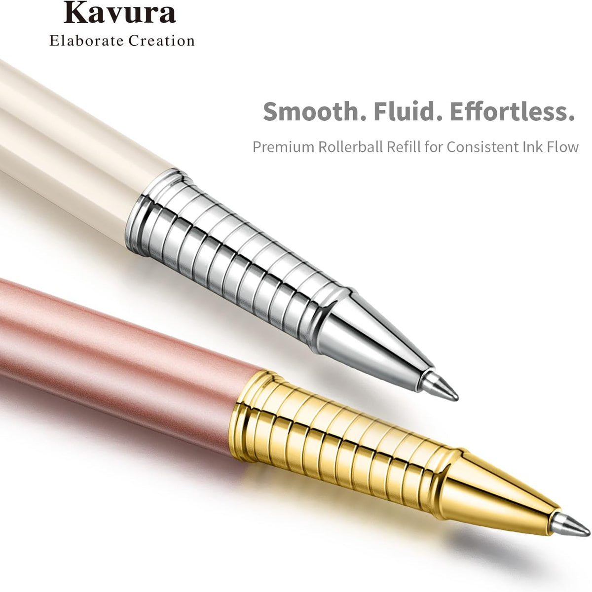 Butterfly & Pearl Rollerball Pen Gift Set for Women，Pearl White