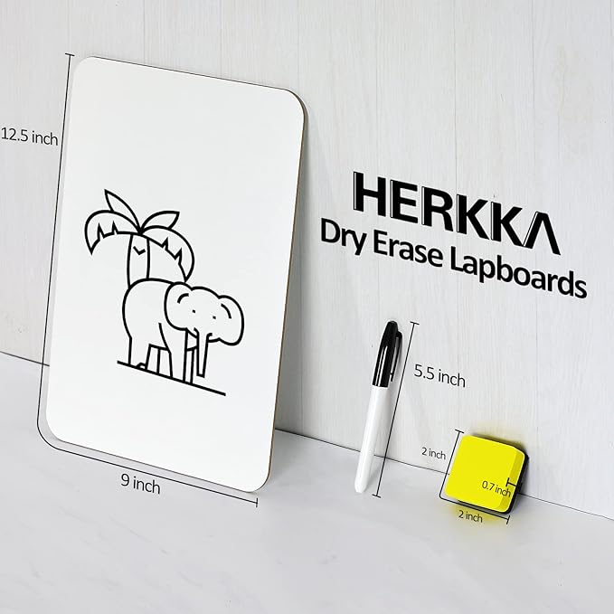 Dry Erase Lapboards, HERKKA 15 Pack Double Sided Dry Erase Lap Boards 9 x 12.5 - Image 2
