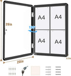 Mifuro 26"x20" Enclosed Bulletin Board, Lockable Weather-Resistant Aluminum - Image 5