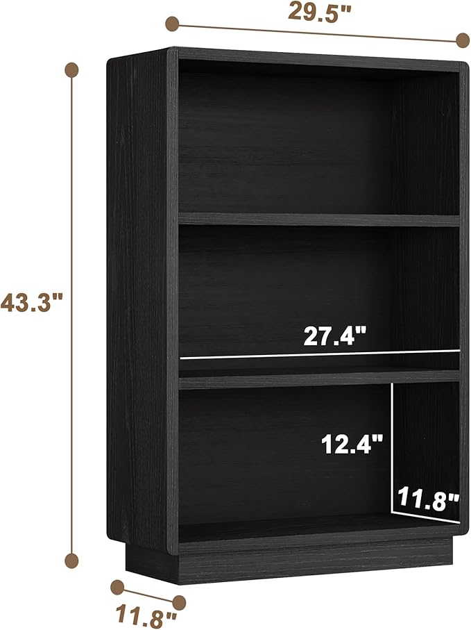 ChooChoo 3-Tier Bookcase, Wooden Bookshelf, Farmhouse Bookshelf - Image 3