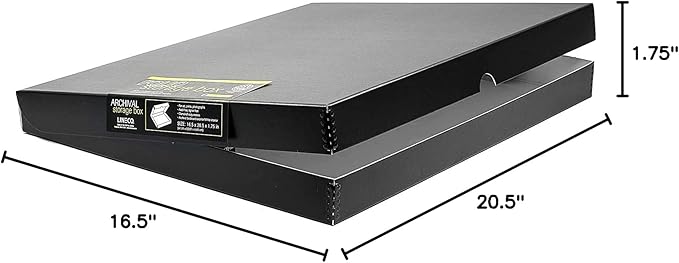 Lineco 16x20 Black Clamshell Archival Folio Storage Box, 1.75" Deep. Acid-Free - Image 7