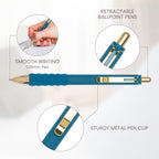 Aisibeiger Ballpoint Pens Black Ink Medium Point 1.0mm, Vintage 12-count | Ball Point Pen with Super Soft Grip Office Supplies Smooth Writing Pens for Women Journaling