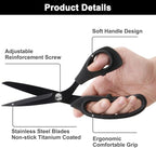 Zicolu 9 inch Black Office Scissors All Purpose, Sewing Scissors - Image 4