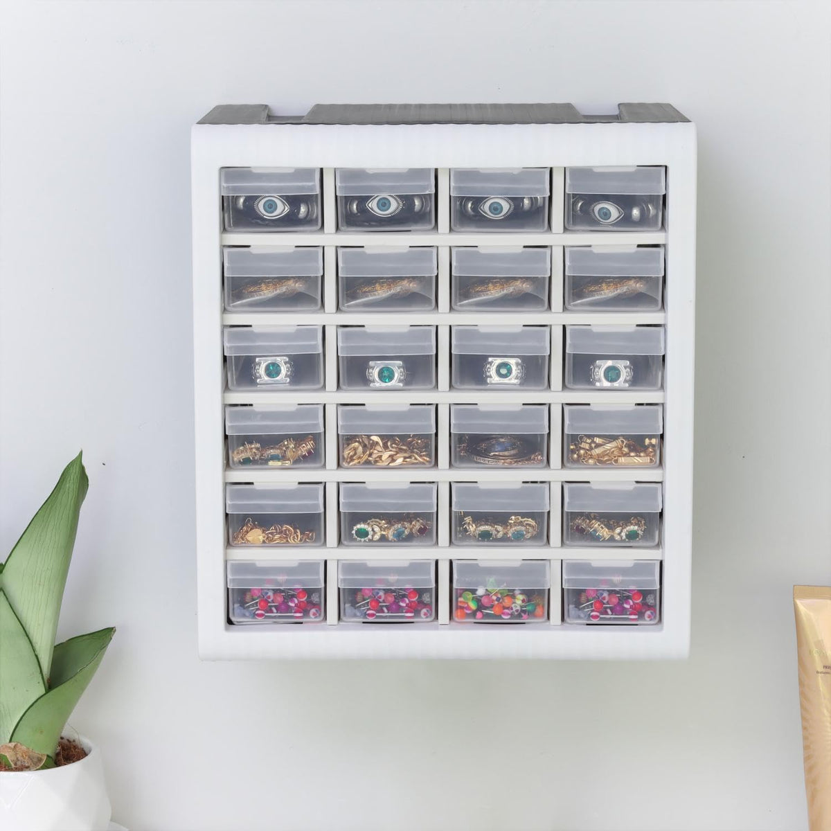 Gonice Craft Cabinet Organizer, 24 Drawer Plastic Parts Cabinet, Tool Storage...