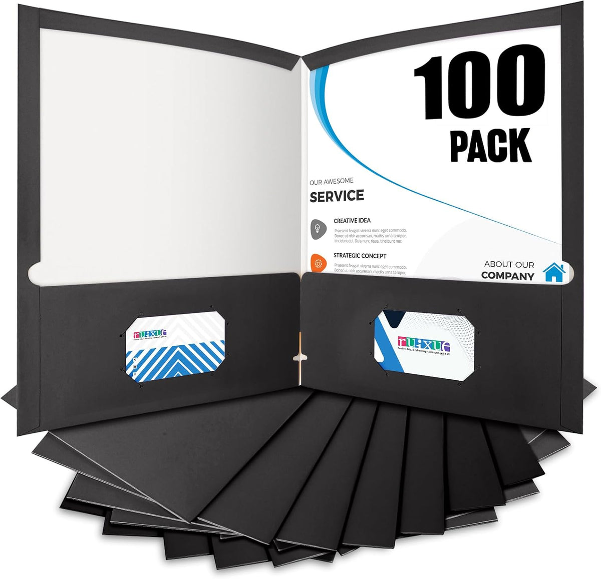 bibradaa® 100 packs black file folders,paper folder surface, main product view
